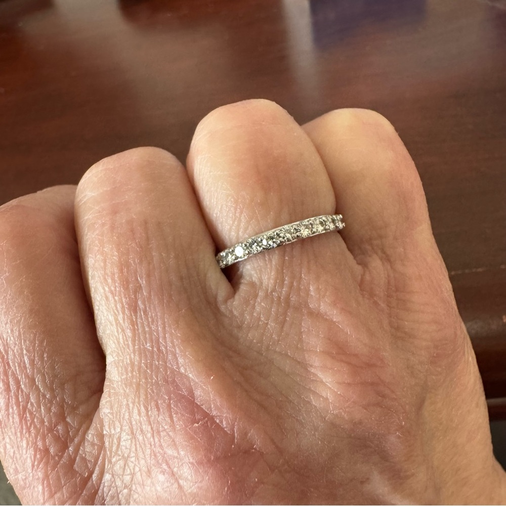 Charles & Colvard Moissanite/Sterling Silver Stacker Ring, Sz 7